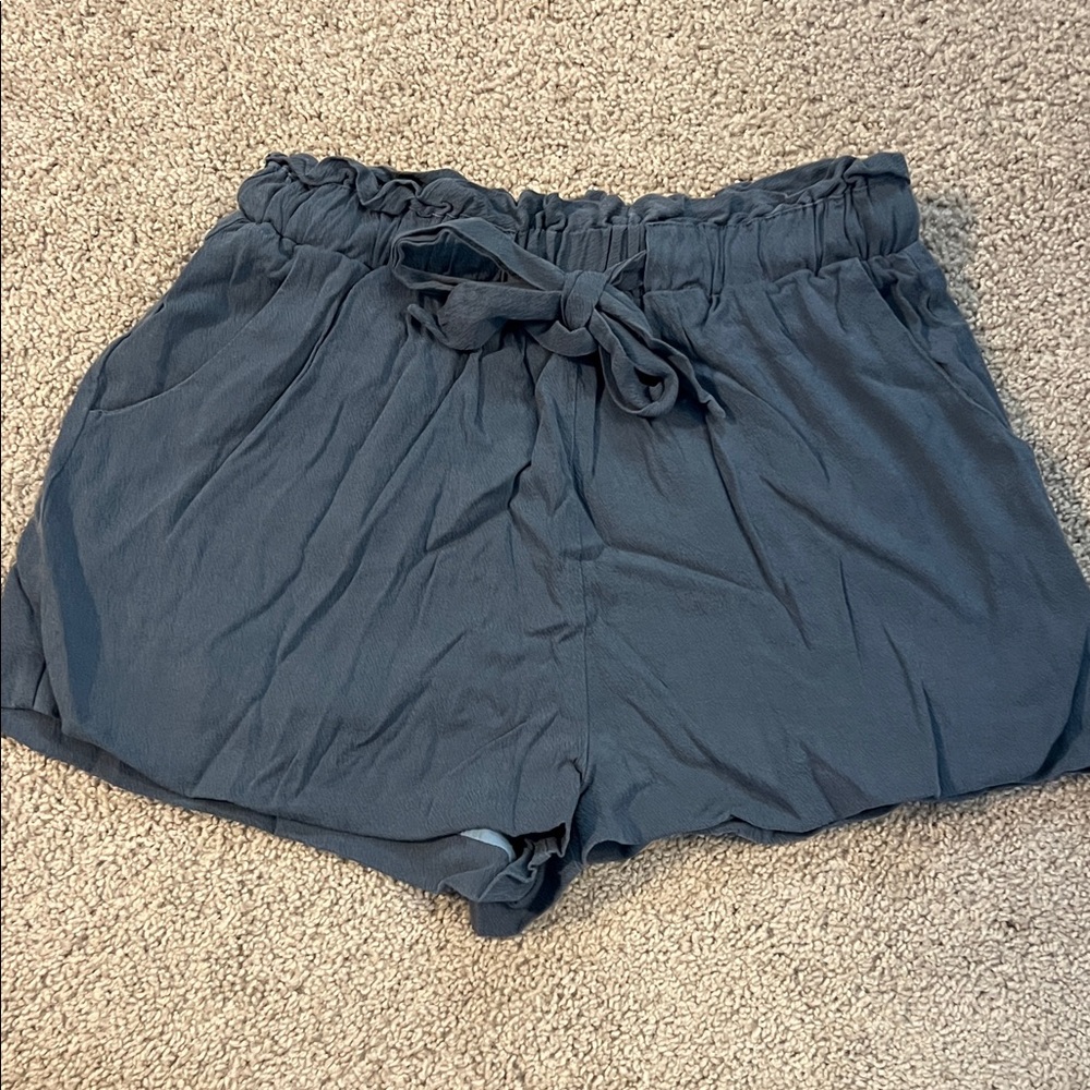 High Waist Navy Blue Women's Shorts